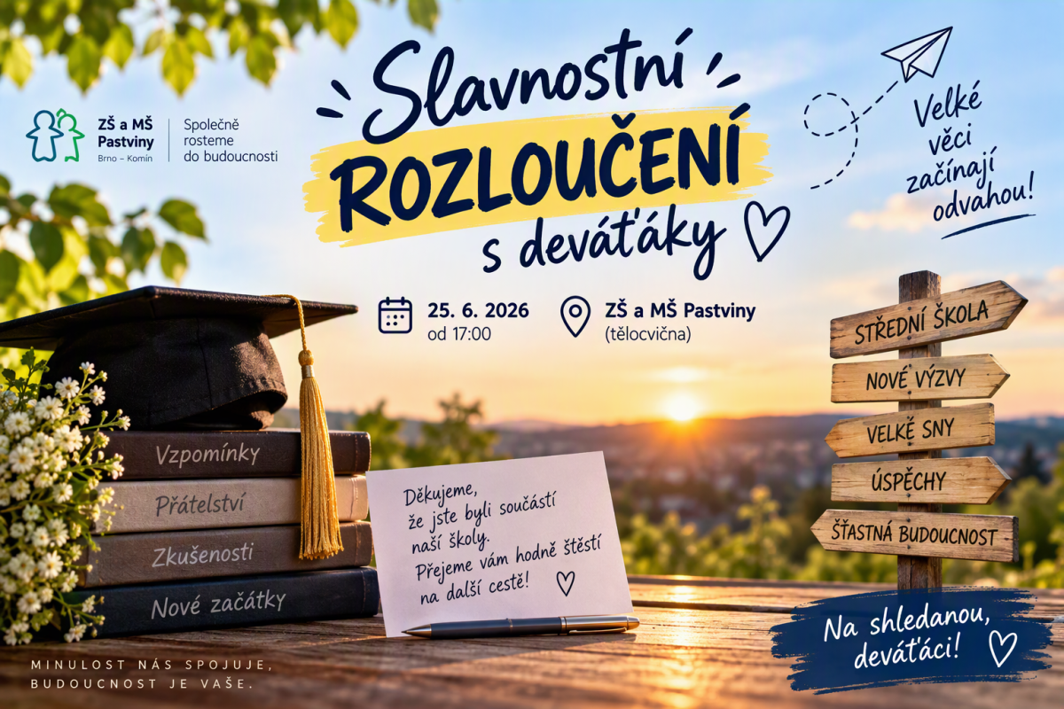 Featured image for “Slavnostní rozloučení s&nbsp;deváťáky 25.6.2026”
